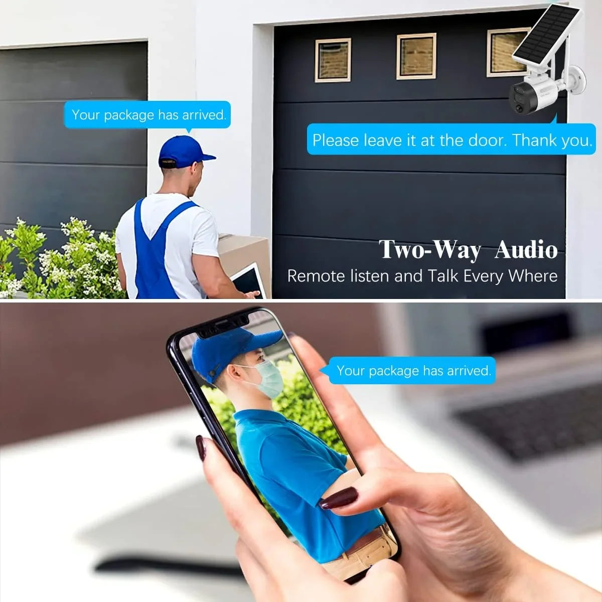 Dual Panel, AI Camera Battery Detection, Night Surveillance Pack) Security WEILAILIFE Outdoor Camera, Vision, Solar 2K Rechargeable Wi-Fi Antenna with Solar (2 Wireless