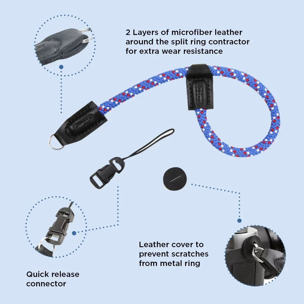 Climbing III,RX10 Wrist Sony R,RX1 Release Rope with A6400 Foto&Tech Made (34cm,Red/Blue/WT) R A6600 A6000 Camera in A6500 II,RX10,RX10 A6100 II,RX10 IV A5100 Quick A6300 Strap US A5000,RX1 Compatible