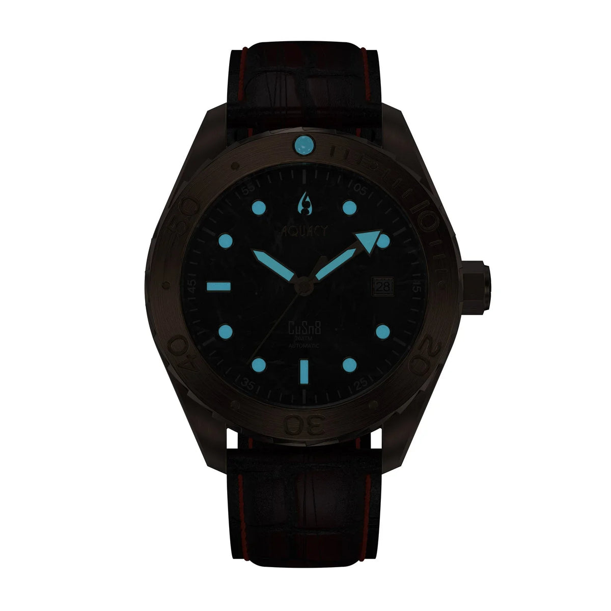 Dive Water Swimming Wrist 120 BR.BKM.8215.L 316L Men Automatic Back CuSn8 Uni-Directional - Marble Stainless Aquacy Case - Screw - click Watches Bronze Resistance Down Watch Diver 200M For Bezel