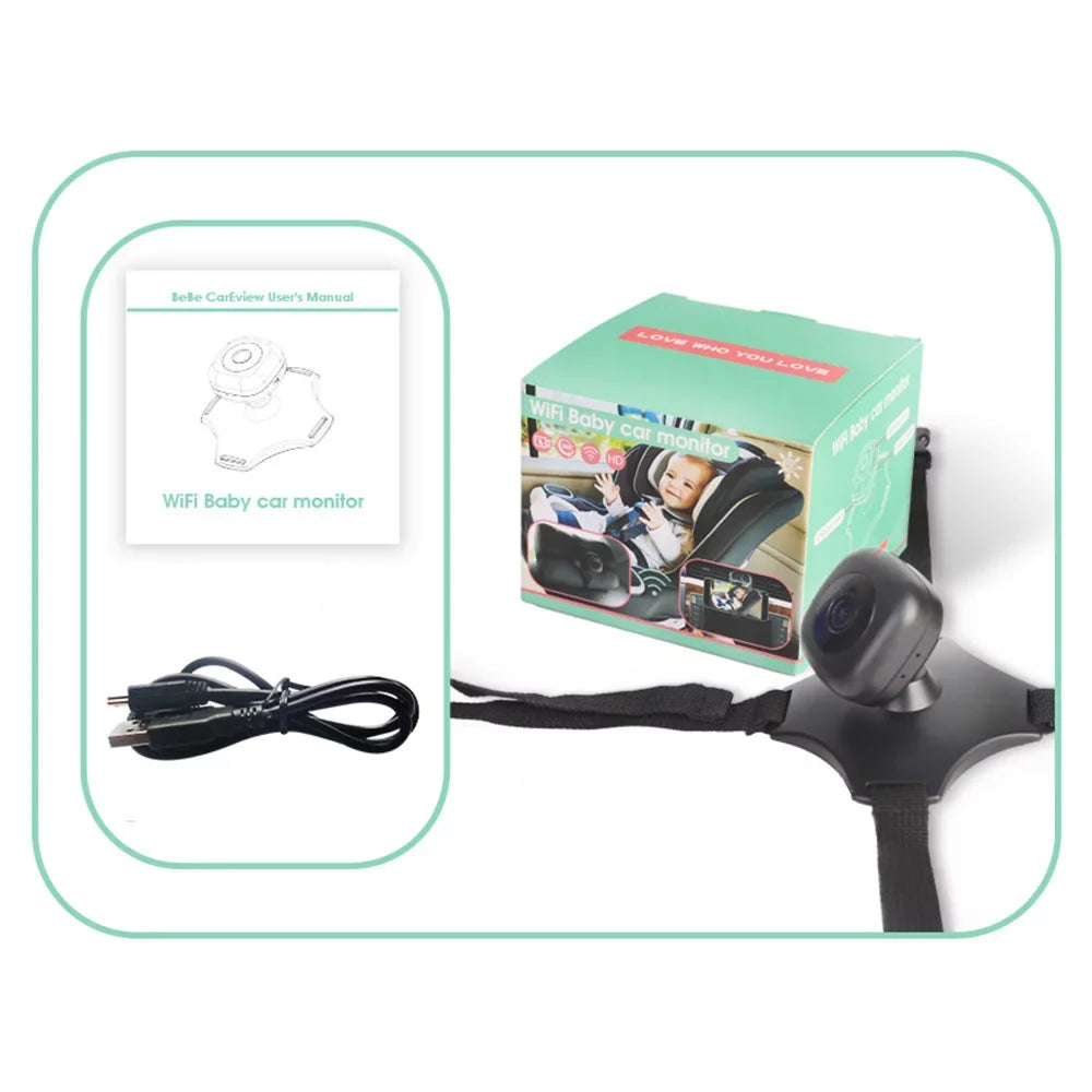 and Car Baby Camera 360° Wireless Powered Night Vision Anself with Rotation Mirror USB -