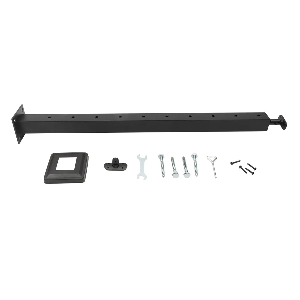 Level Post Black Railing Deck Level 36"*2"*2" Concrete Level Mount drilled Post Top Steel Stainless Adjustable Cable Top Post Wood Finish Line