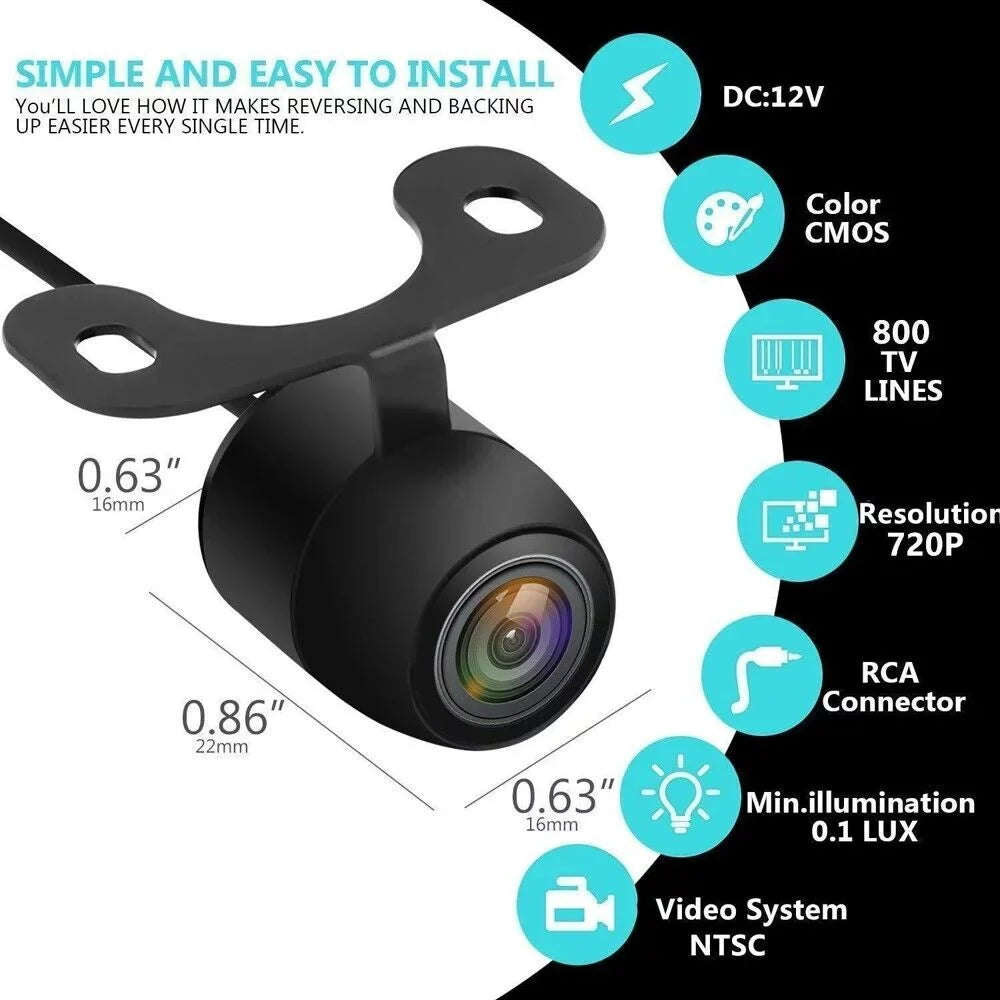 Backup System Monitor Rear + Wireless Night Camera Vision Parking HD 7inch Car View
