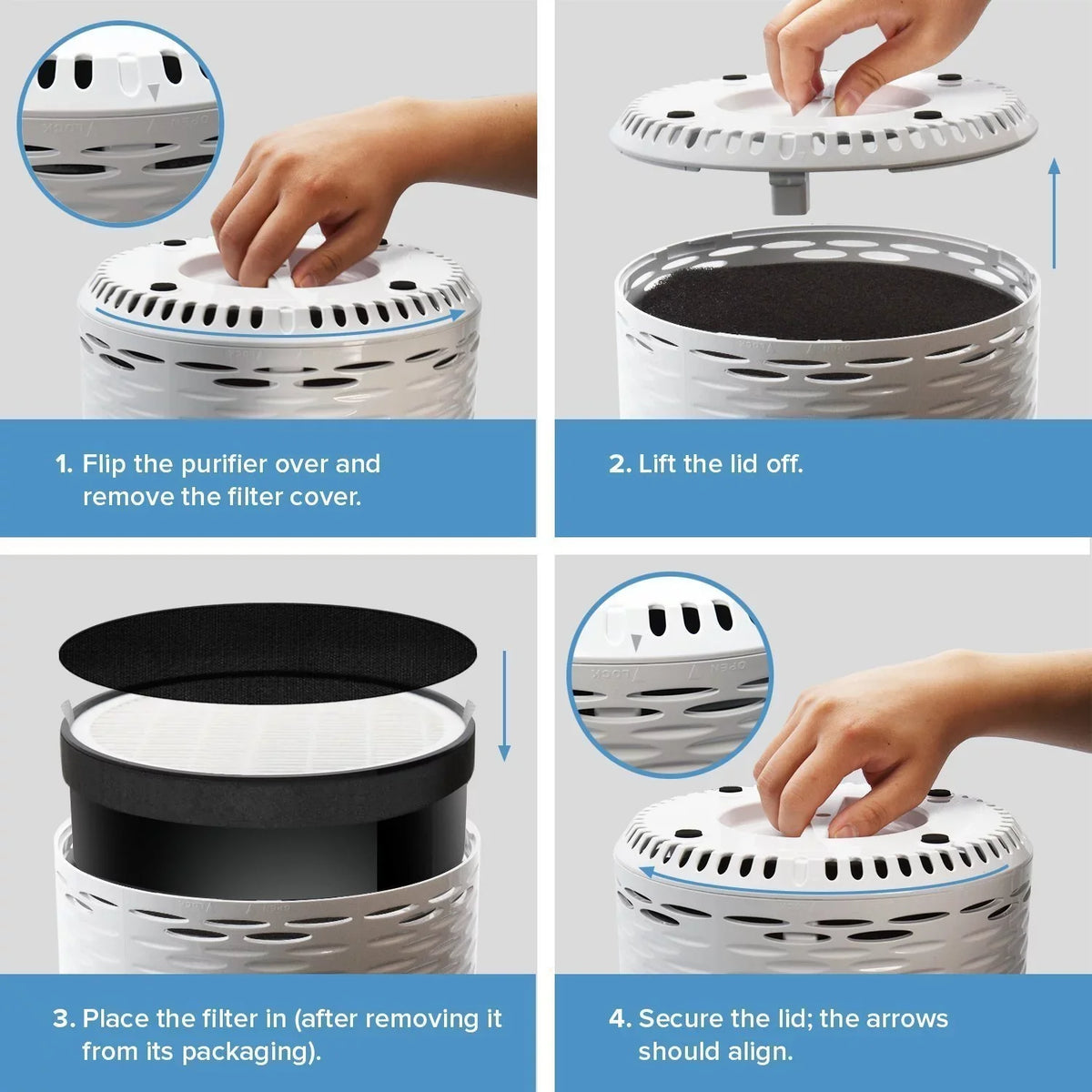 Filter with for LEVOIT Hepa Air More and Purifier LV-H132 Smoke, Bacteria, True