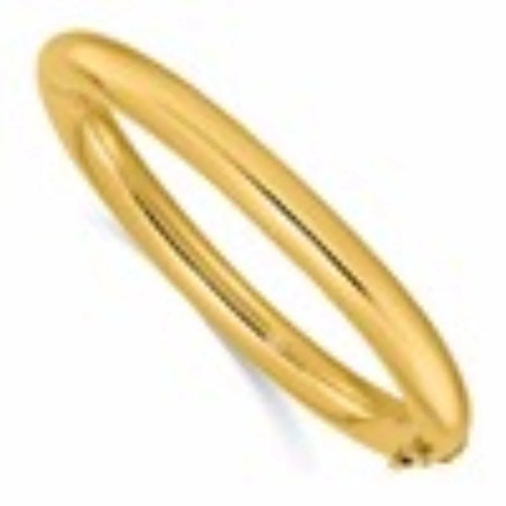 Auriga Hinged Polished Gold Men Yellow Bangle 8mm 14k for