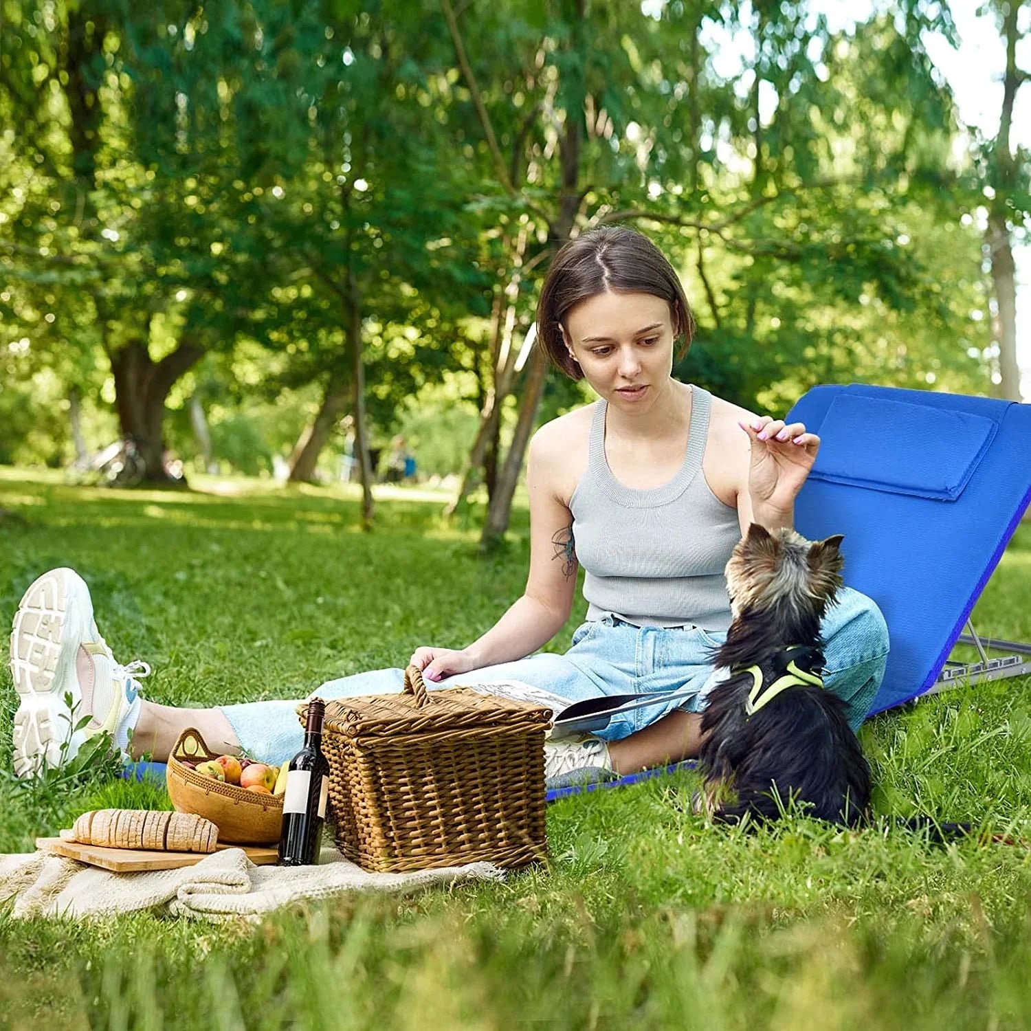 Lounge 5 Lawn Table, Beach Camping, Adjustable for Folding Side with 2-Pack Chair Chairs, Adults Set Position for Chairs Sunbathing,