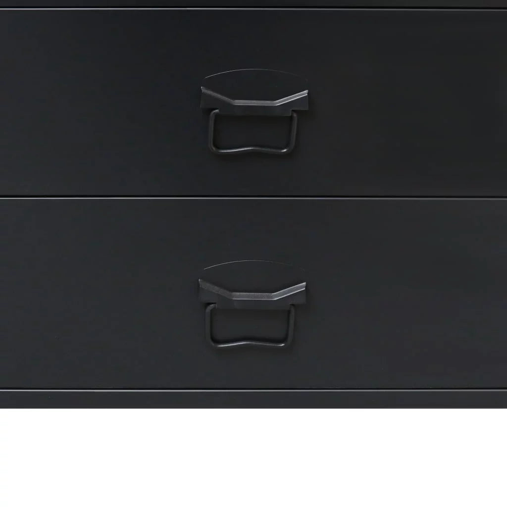 (W 4 Style Inches Black Side Dresser 15.7 H) Room Furniture D Drawer Anself x Entryway Living Metal with Decor 30.7 Industrial Storage x End 36.6 x Chest Hallway Handles x Cabinet Bedroom