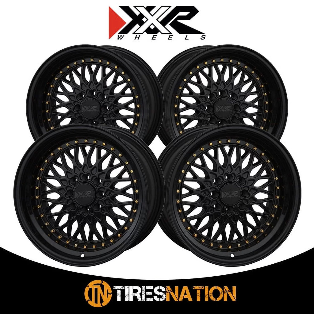 15x8 536 4x100/4x114.3 Black Wheel 20et / Rivets XXR Gold