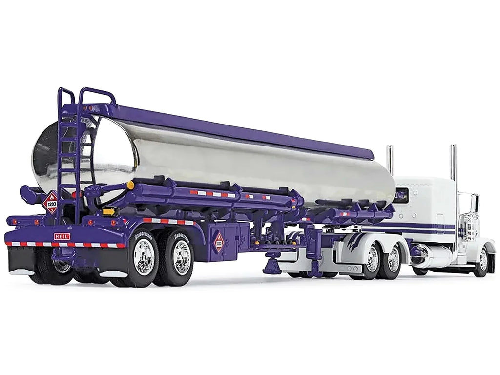 DCP Heil PMI 69-1297 63" White Gear Tanker, Fuel Sleeper 389 1/64 Peterbilt First Rigs w/ Snow #8: Big