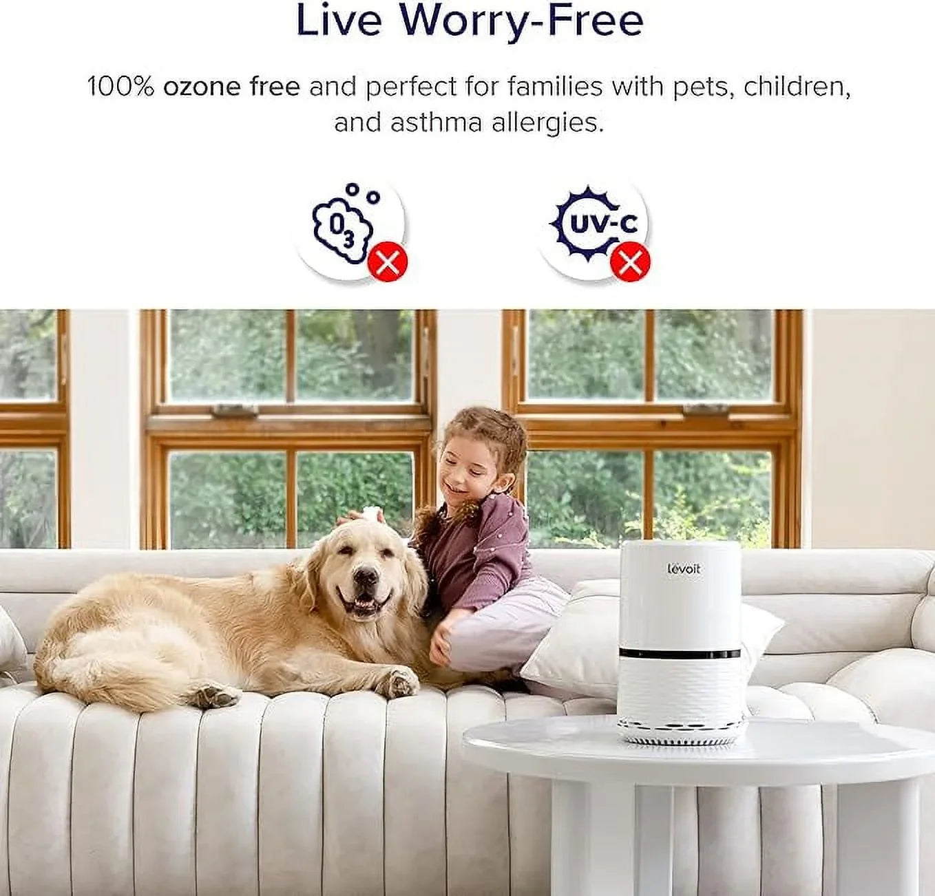 White Air Box Pet LV-H132X-WM for Purifier - Filter Open Smoke Upgraded HEPA Odors Levoit