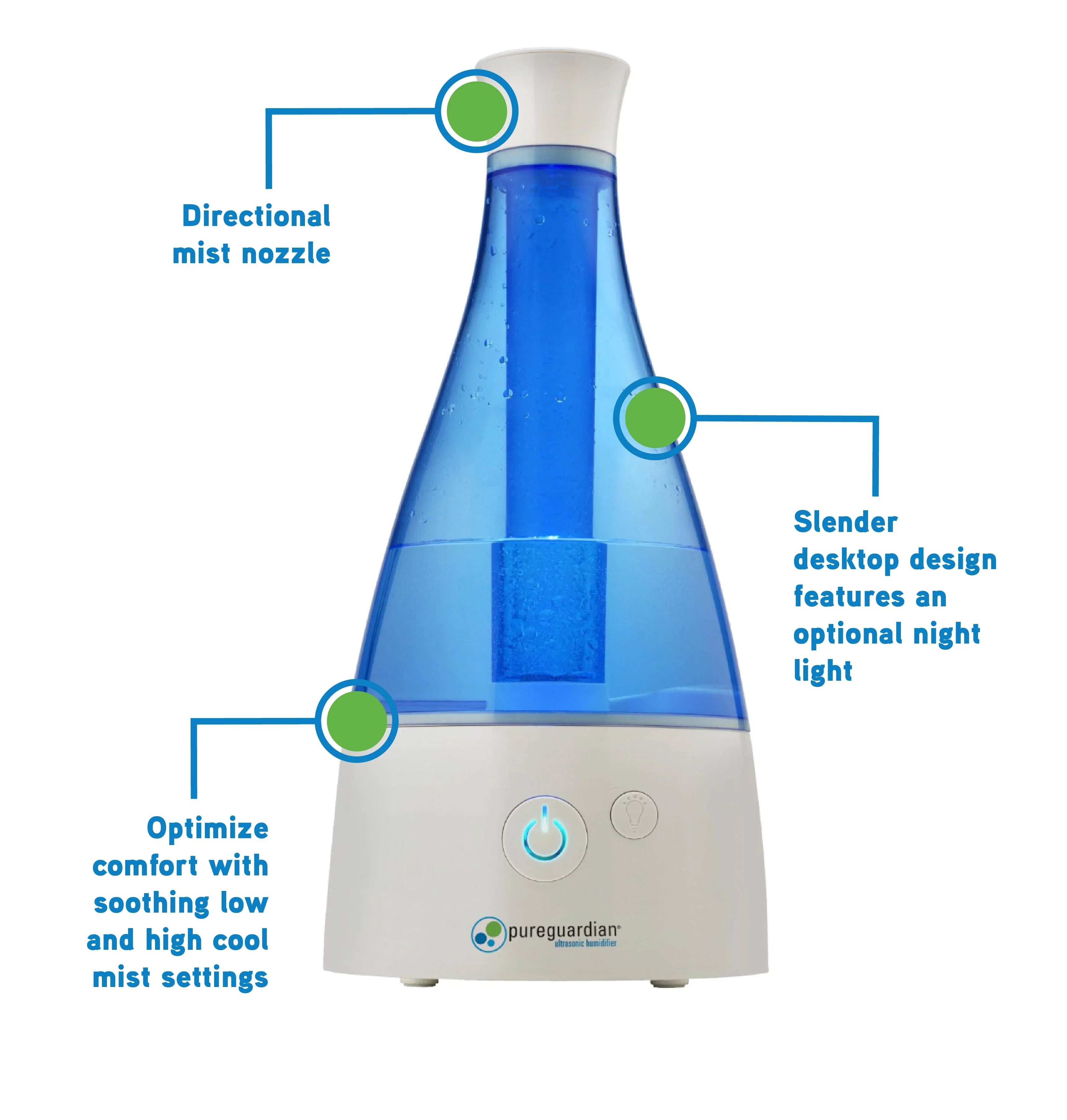 Humidifier Gallon, 0.5 PureGuardian Mist 30-Hour, Aromatherapy H940AR with Ultrasonic Tray, Cool