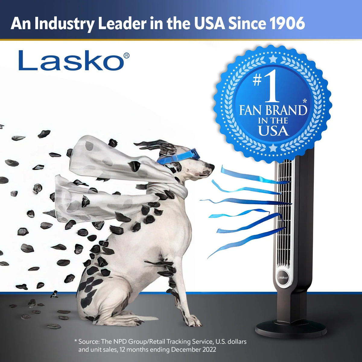 Fan Hybrid 38" Lasko Remote Black/Silver, Tower Timer, New 4-Speed T38415, with Control,