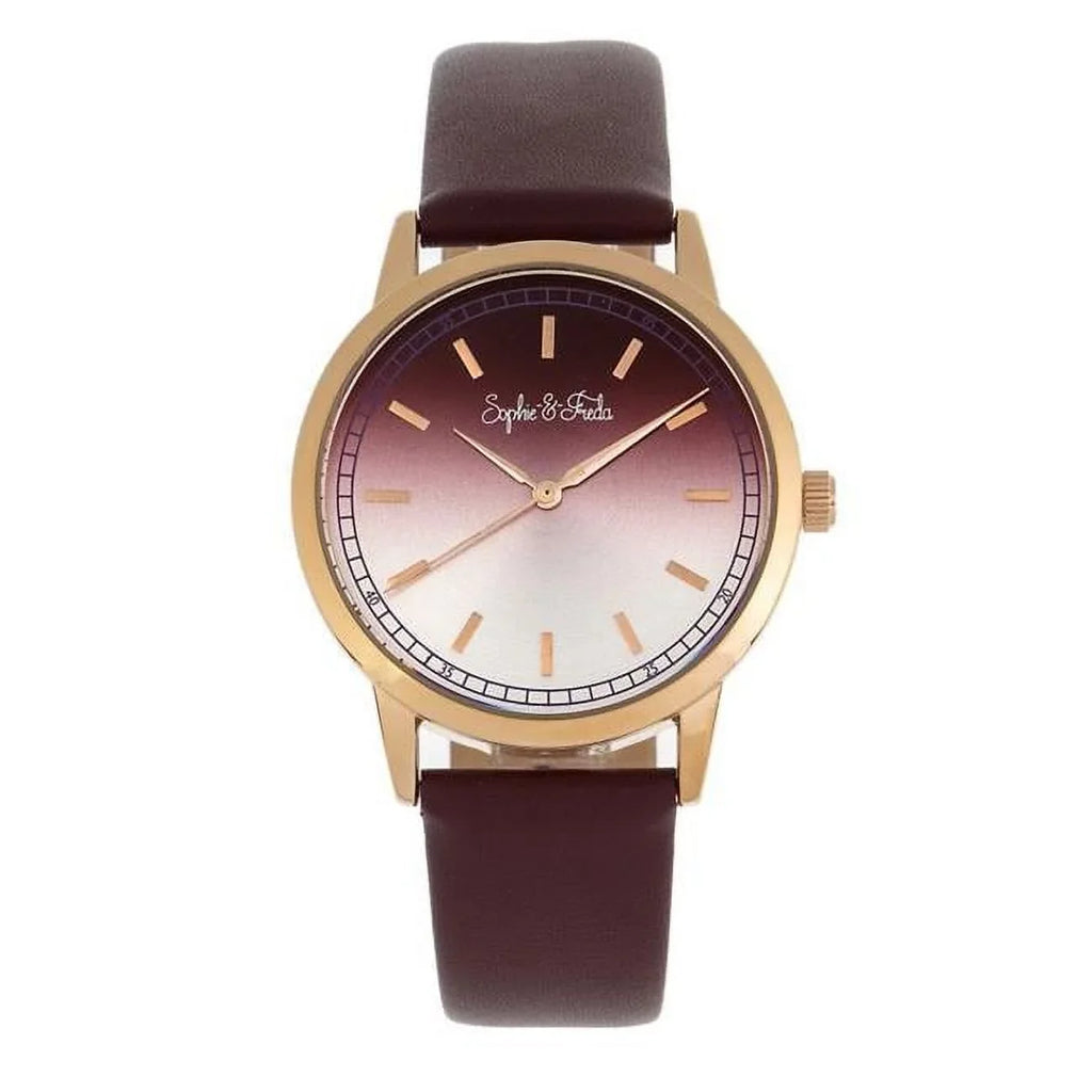 Womens Watch, Diego & SAFSF5105 Freda Sophie Sophie Maroon & Leather-Band San Freda