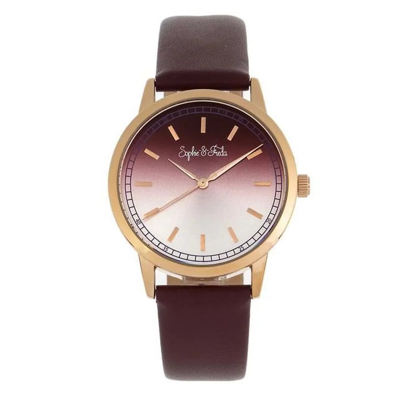 Womens Watch, Diego & SAFSF5105 Freda Sophie Sophie Maroon & Leather-Band San Freda