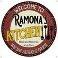 100140040298 Bar Game Ramona's Metal Round Wall Kitchen 14" Sign Room Decor