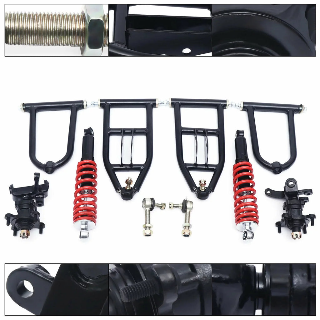 ATV/Go Kart Upper&Lower Front Upper/Lower Swingarm Buggy Suspension Go Upper/Lower For Arm Knuckle Kit Kart ATV Quad Steering A-Arm Arm Assembly Suspension Swingarm For Spindle Swing Bike