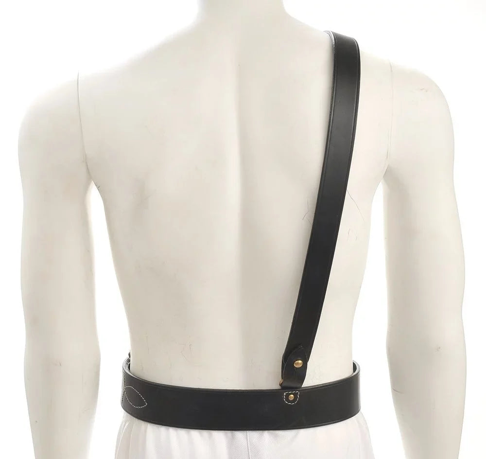 Sam 45" with fit Strap WW1 Belt will Black Browne Leather Shoulder 42"-