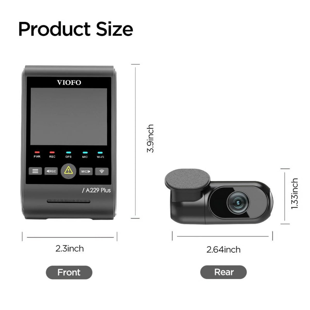STARVIS Mode, 2-Channel 2K/2K Cam Dash Wi-Fi, Control, Support with Max 2, VIOFO QHD Voice Parking Plus 512GB A229 GPS,