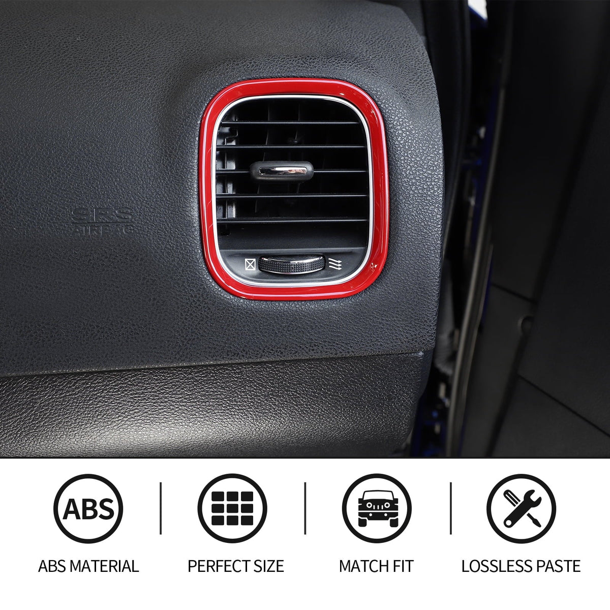 Dash for Trim Board Covers CheroCar Interior Charger Dodge Center Console 2015-2022,Red