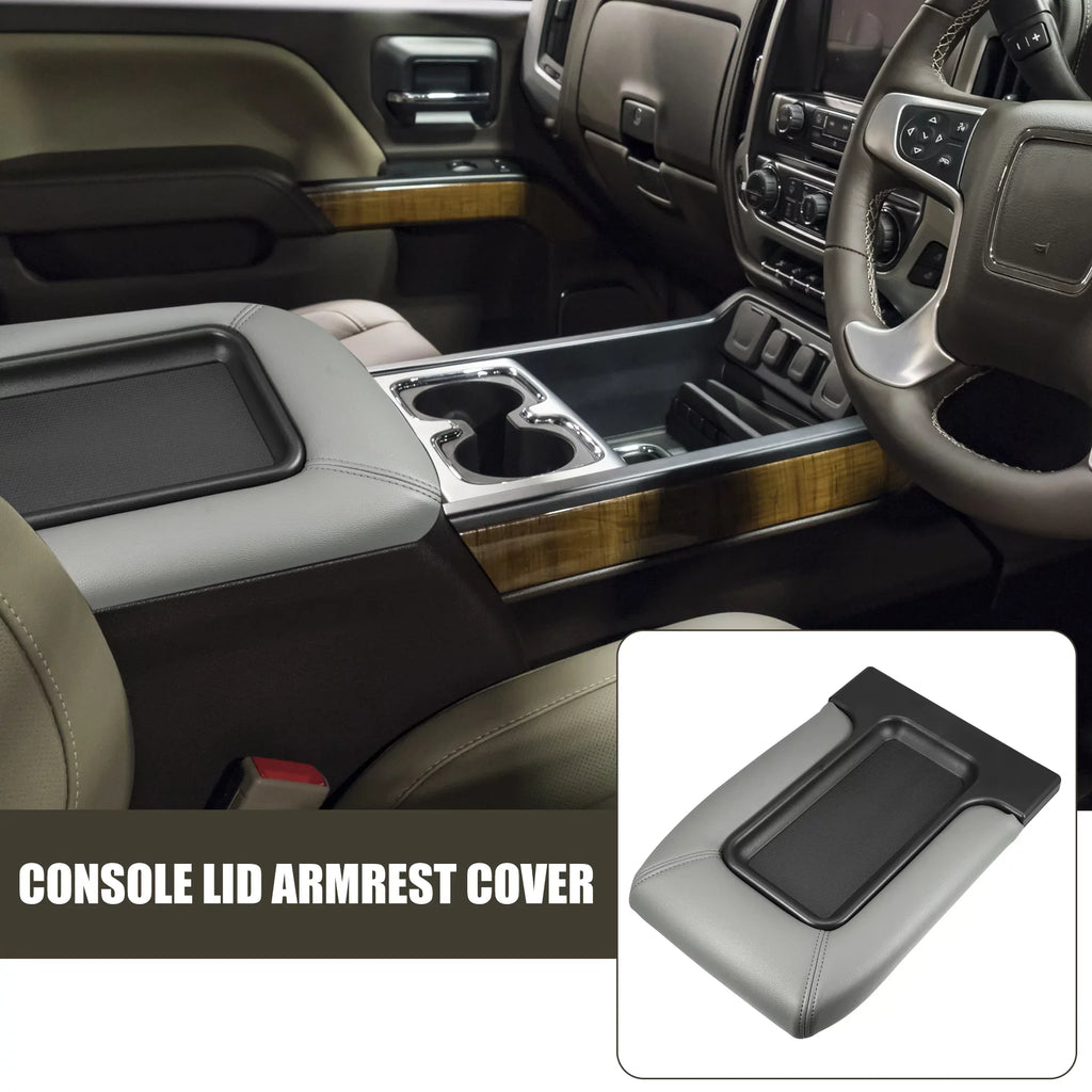 Escalade Center Gray Seat Faux Console Cover for Cadillac Bargains Protector Unique Lid Armrest Box Leather 2003-2004