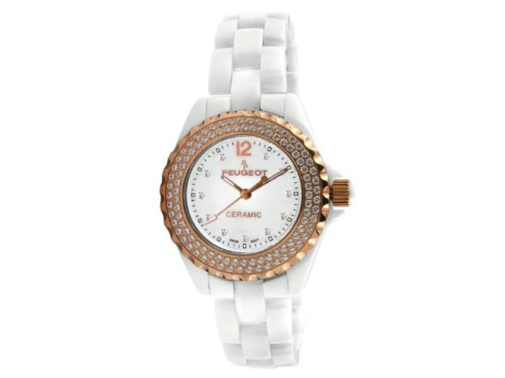 Watch PS4892WR Women's Ceramic Swarovski Crystal Swiss White Dial