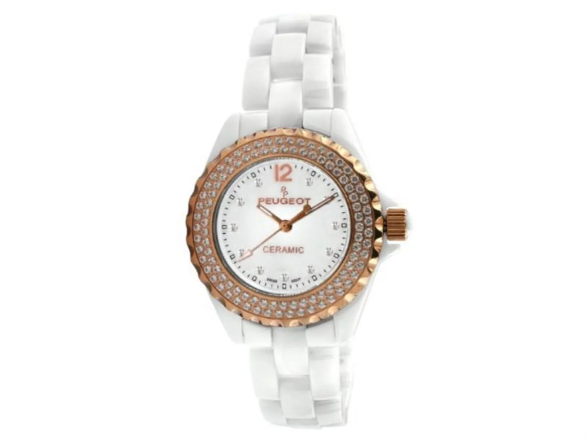 Watch PS4892WR Women's Ceramic Swarovski Crystal Swiss White Dial