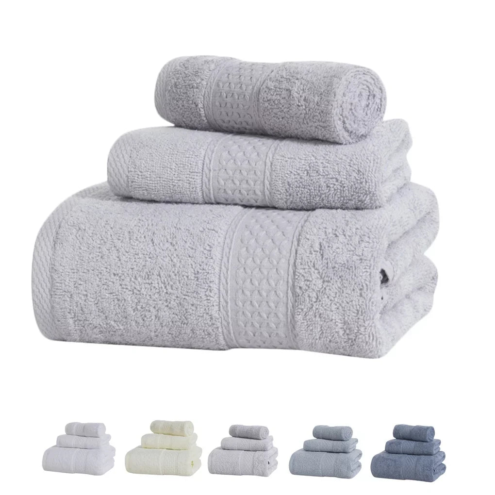 Cotton Pcs/set Medium Towel Hotel Cleaning Grey 3 Drying Hands Absorption Home Body Towel, Face Water Sweat
