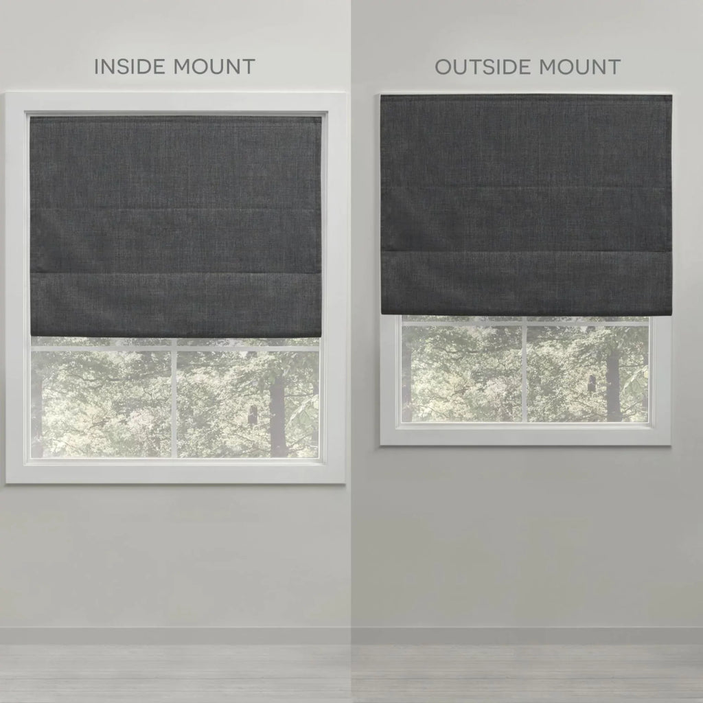 Shade, Exclusive 34"x64", Grey Home Esme Blackout Roman Dark Total