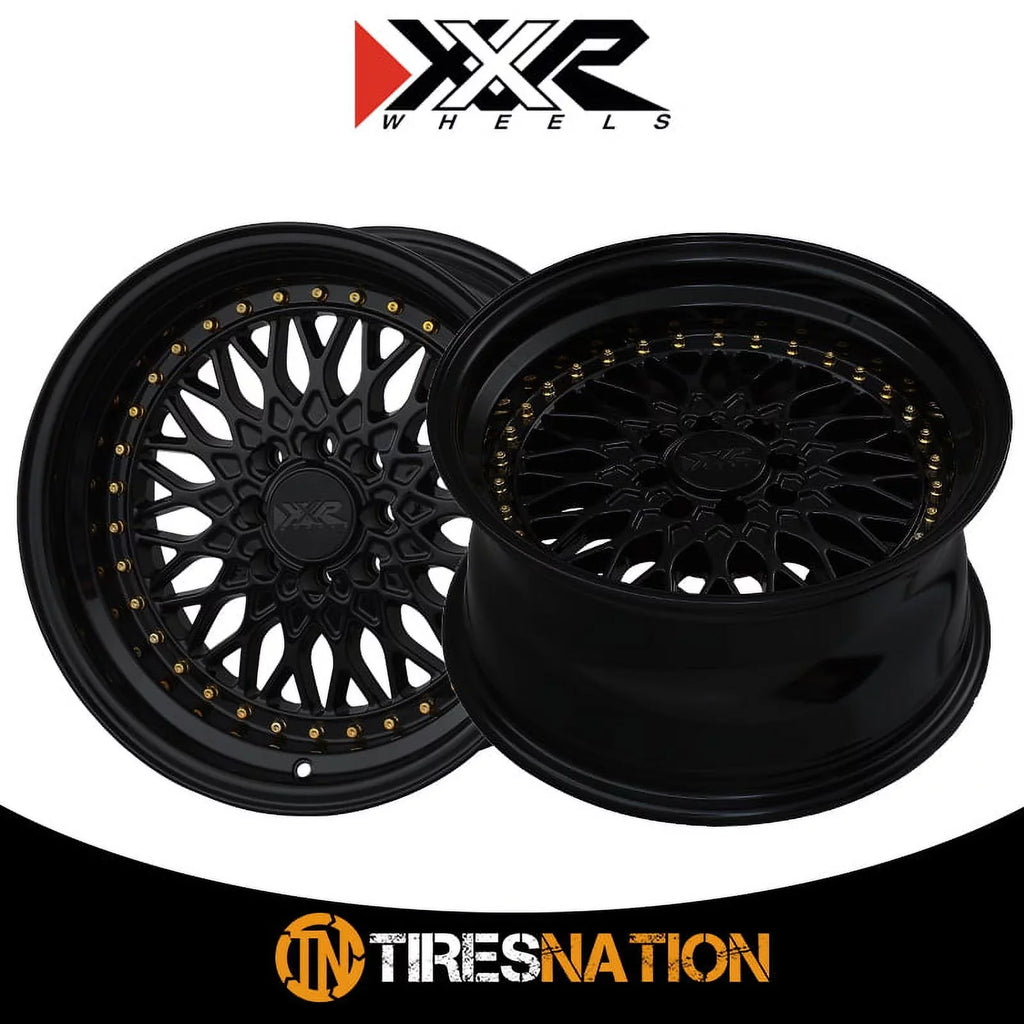 15x8 536 4x100/4x114.3 Black Wheel 20et / Rivets XXR Gold