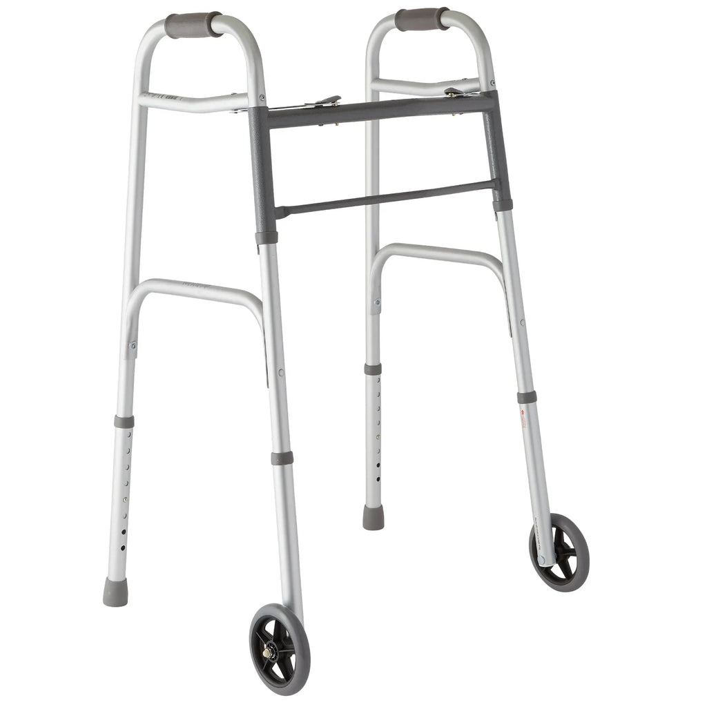 Folding Frame Wheels, 300 Lightweight Medline up lbs. Walker Aluminum 5” with to Supports