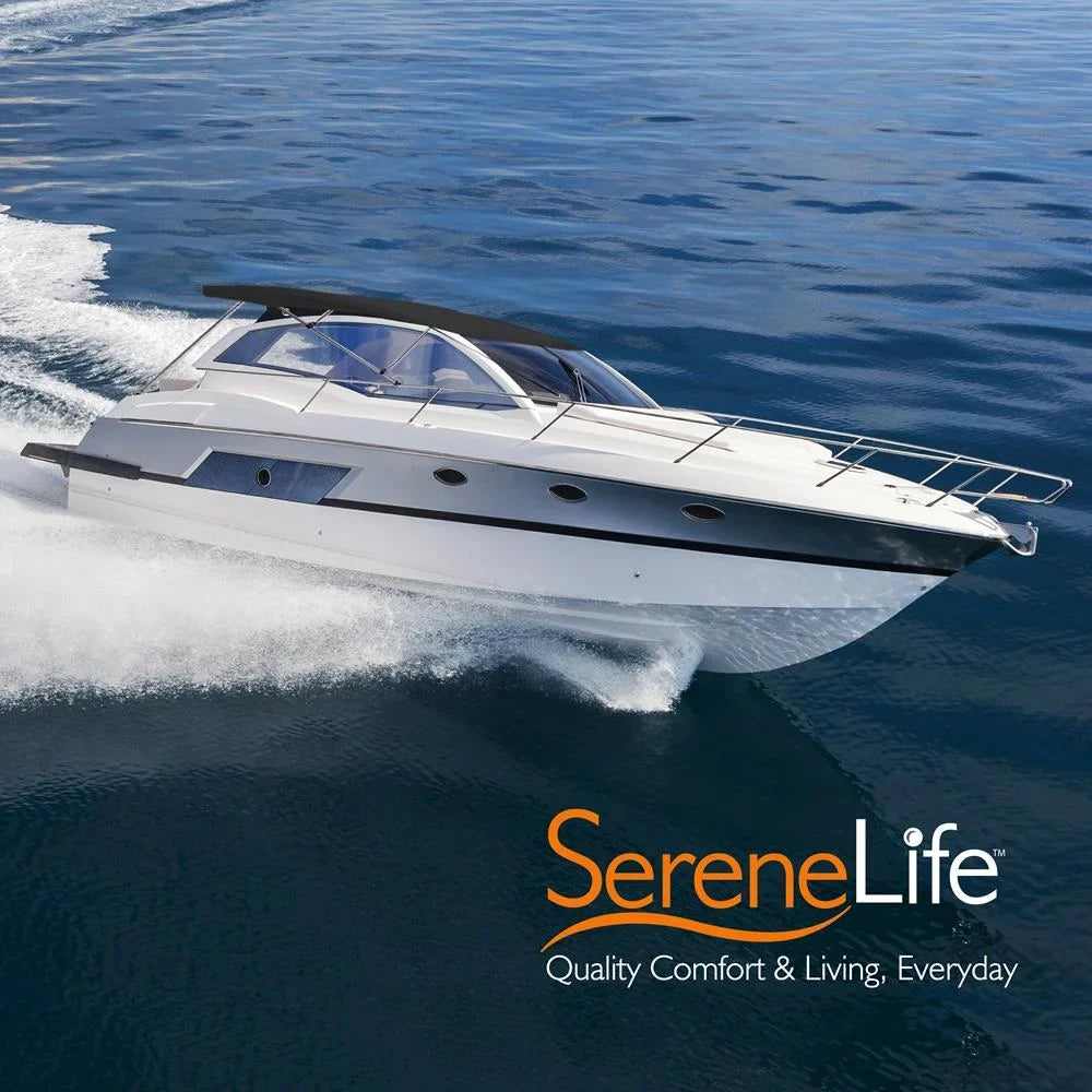 Bimini Top Inch 3 Double Gray SereneLife with Boat Bow Walled 67-72 Frame, Cover