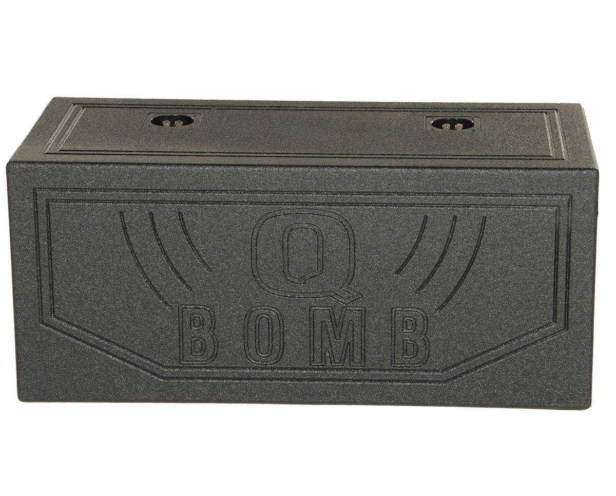 Port Spray w/ QPower Box Bedliner Sub Dual Subwoofer Vented 15" QBOMB15V