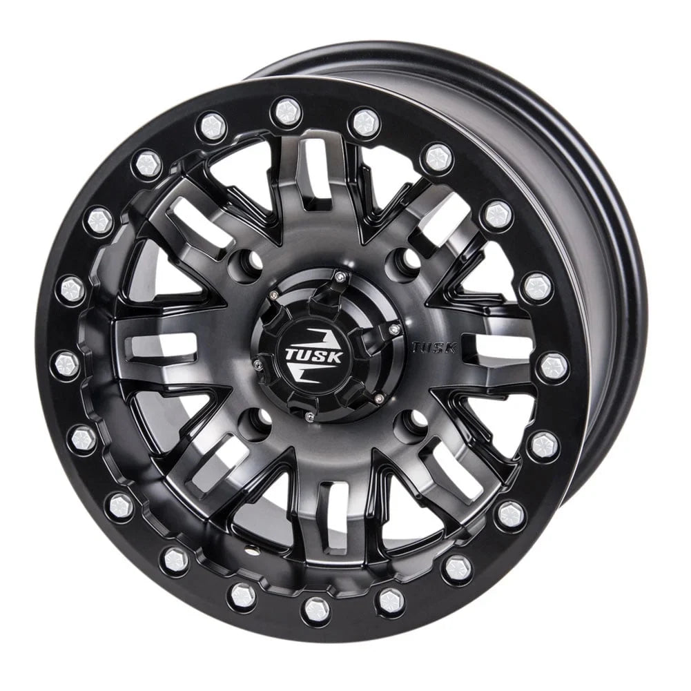 Wolverine 2022 For 4.0 4/156 1000 R-Spec Gun 14x7 RMAX Teton Beadlock (4 YAMAHA Metal/Black + 4 Pack) Tusk 3.0 Wheel