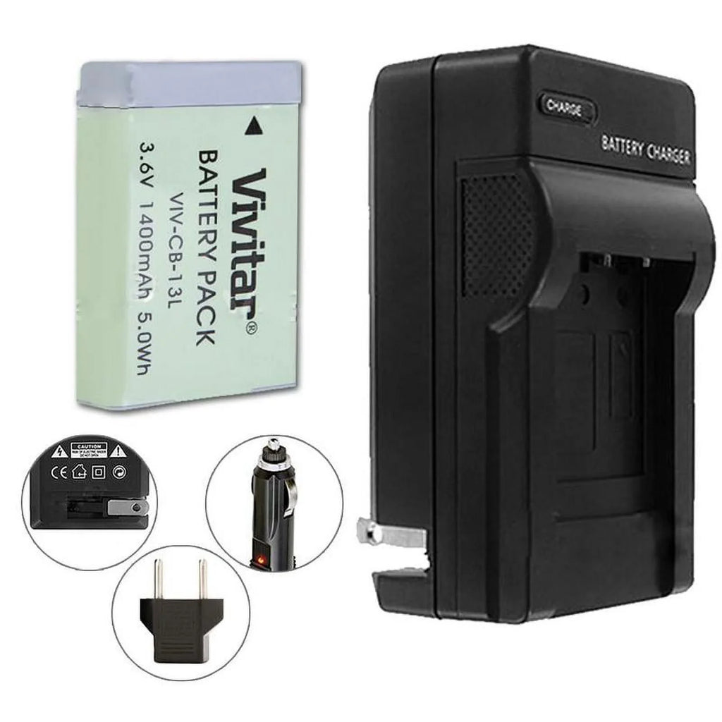 Canon G5 II, G9 G9X + X for NB-13L G7 NB-13L X, Battery Battery X, II, Canon X, HS) Charger (for Mark Battery Mark G7 Replacement SX720 VIV-QCB-217 VIVITAR