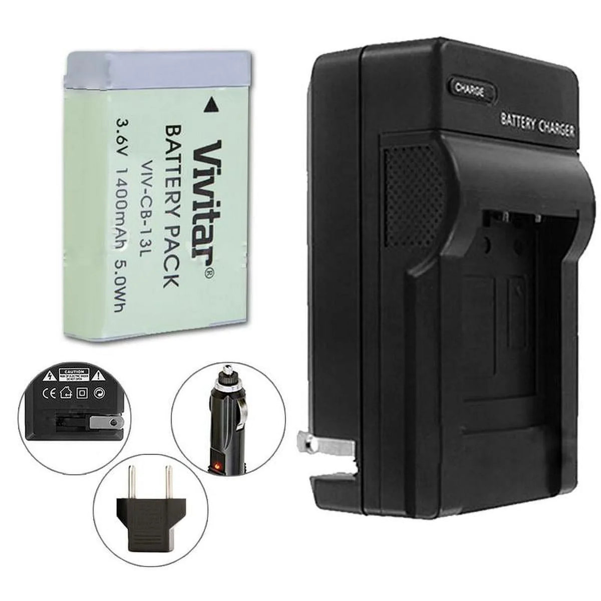 Canon G5 II, G9 G9X + X for NB-13L G7 NB-13L X, Battery Battery X, II, Canon X, HS) Charger (for Mark Battery Mark G7 Replacement SX720 VIV-QCB-217 VIVITAR