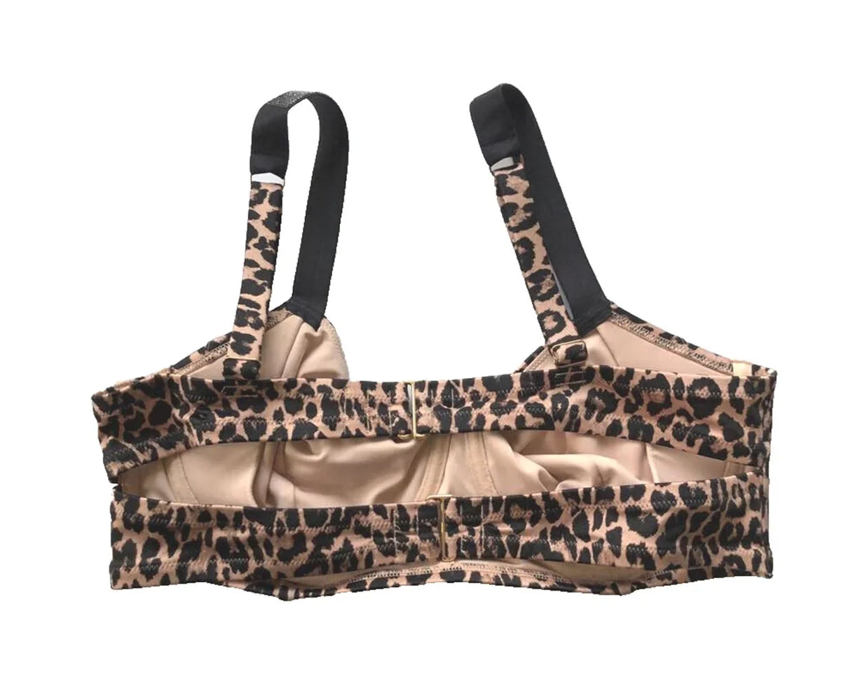 Victoria’s Bikini Size 38D Swim NWT Secret Strap Top Wicked Shine Print Animal