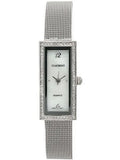 crystal pearl row dial mesh a a with surrounding watch mother ladies silvertone of