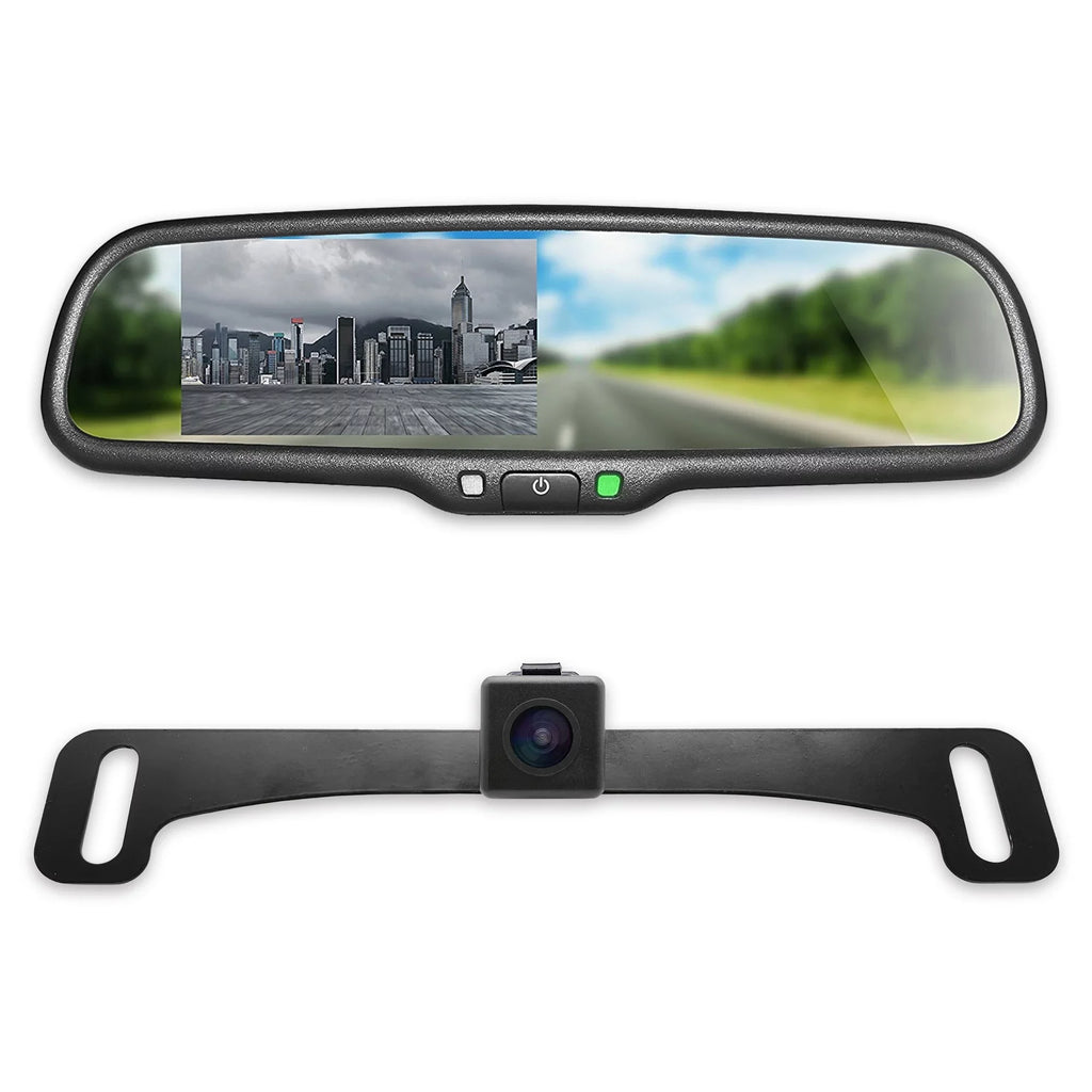 Master for Safety Waterproof Screen with Enhanced Universal Kit OEM Fit Mirror + 4.3” LCD View Camera - Rear Tailgaters Car Backup 170°