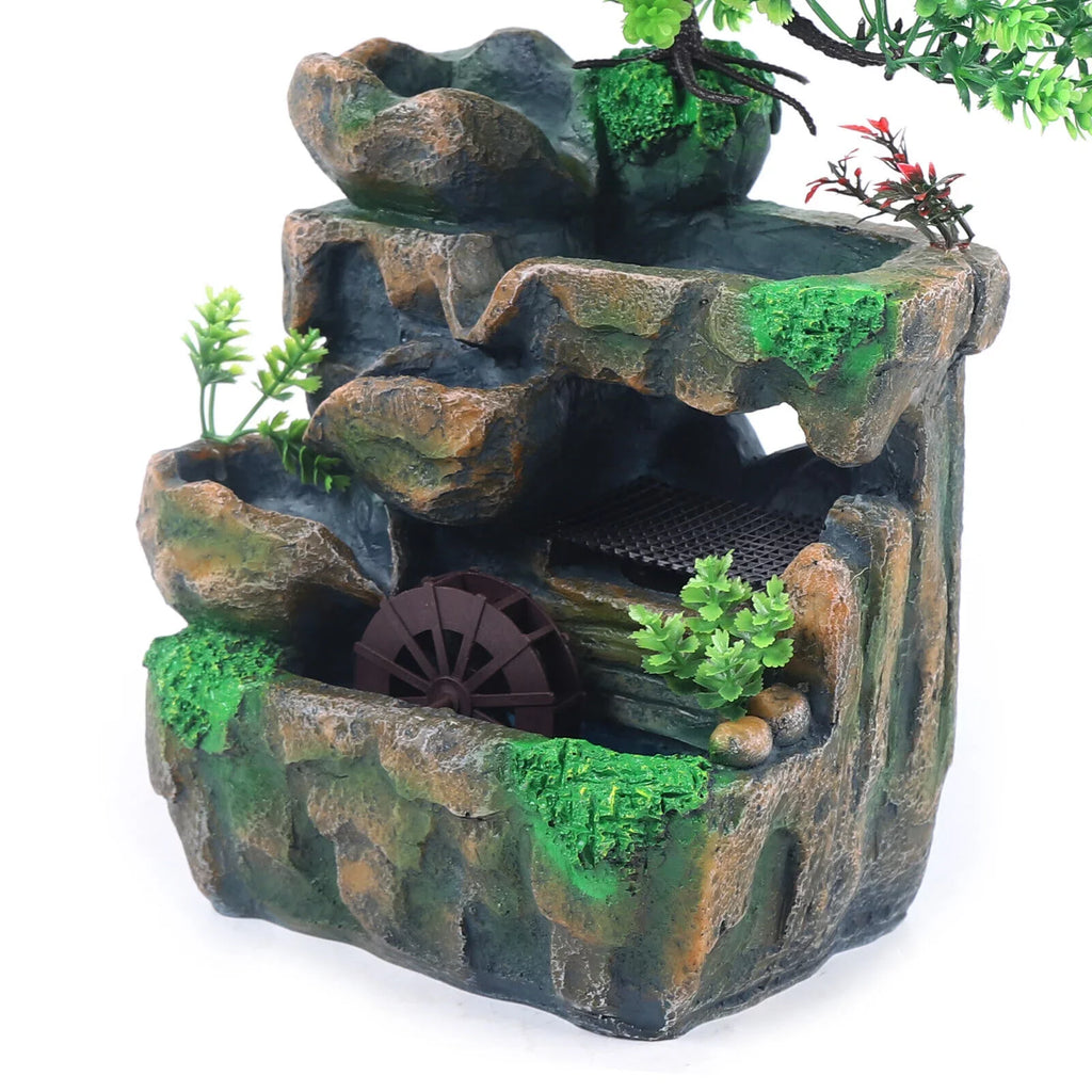 Water Light Tabletop Zen LED Feng with Table Shui Fountain Decor Indoor Waterfall
