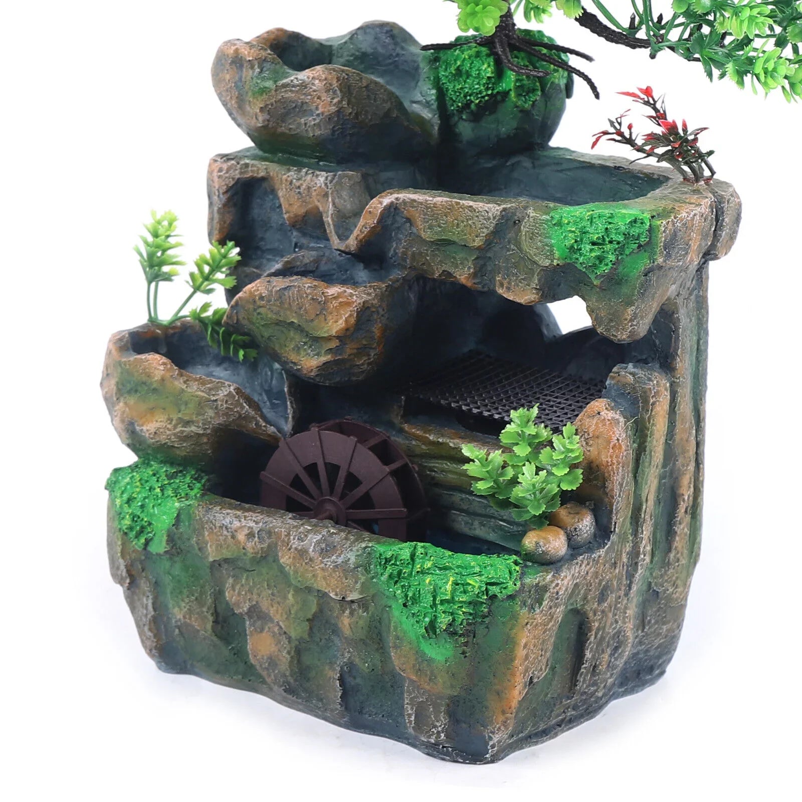 Water Light Tabletop Zen LED Feng with Table Shui Fountain Decor Indoor Waterfall