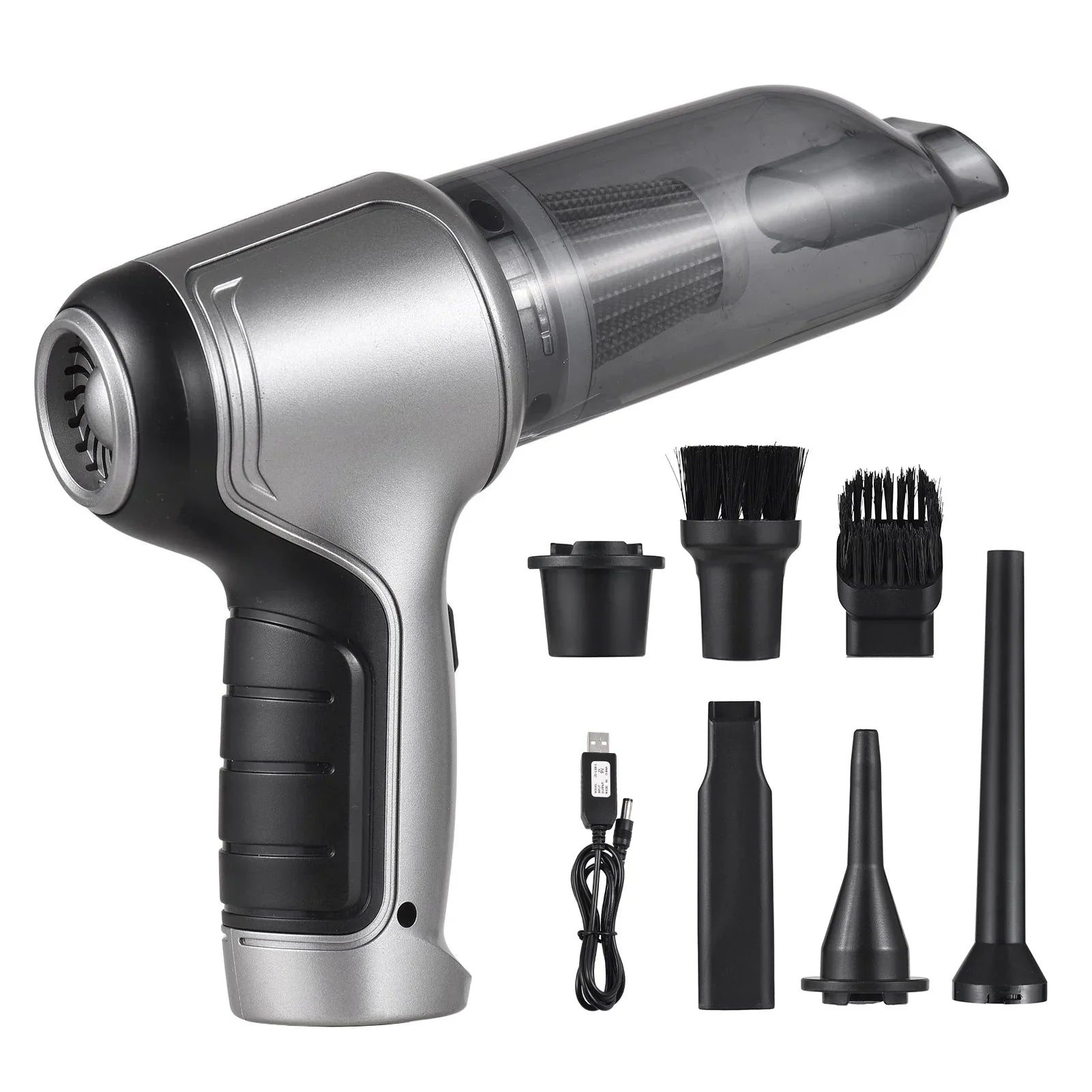 Pump Suction Cleaner Handheld Hair Car Gravel Portable USB Strong Handheld Hand With Air 19000Pa Dust Pet & Cleaning for Duster Cordless Home Tomfoto Office