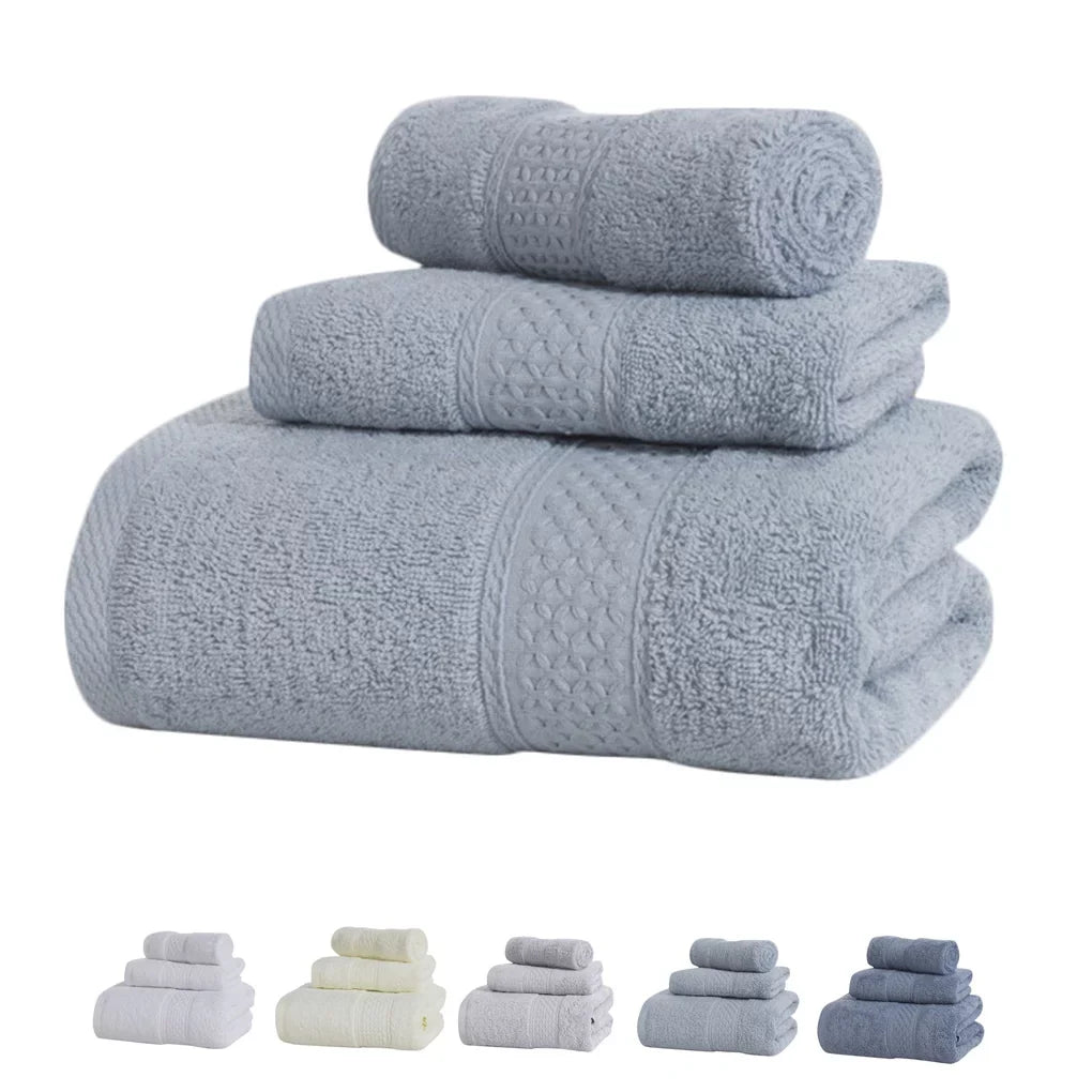 Cotton Pcs/set Medium Towel Hotel Cleaning Grey 3 Drying Hands Absorption Home Body Towel, Face Water Sweat