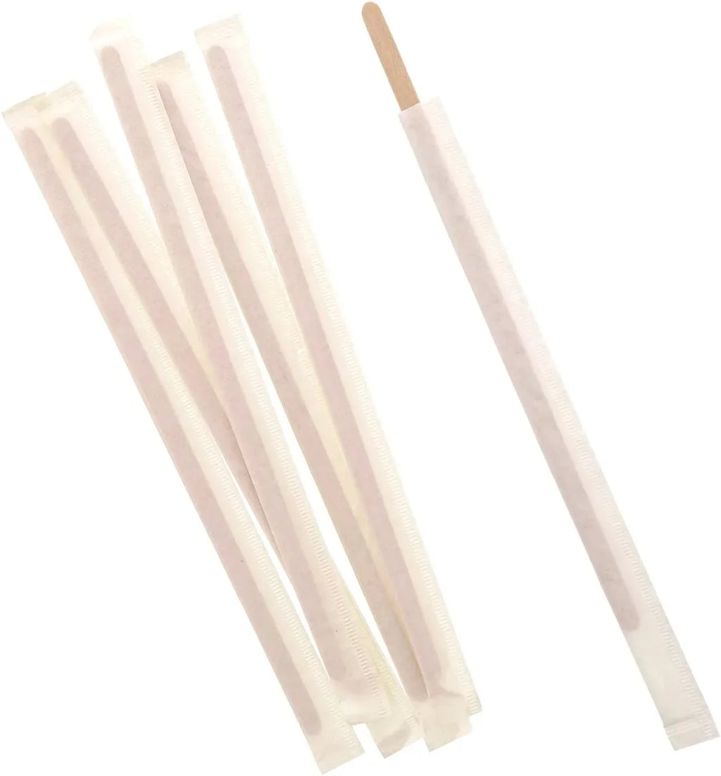 7.5" Case of Royal 5000 Wrapped Individually Coffee Wood Stirrers