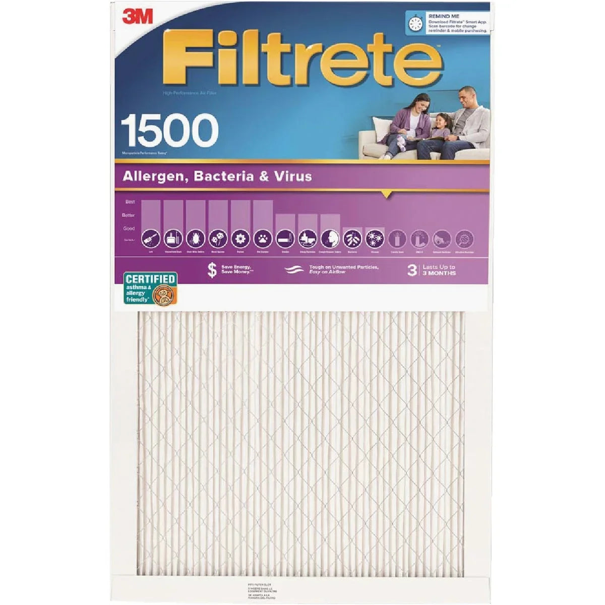 In. Furnace 1 x Living 1550 Healthy 25 x In. 1 In. MPR 16 Allergen Ultra PK, Filter Filtrete