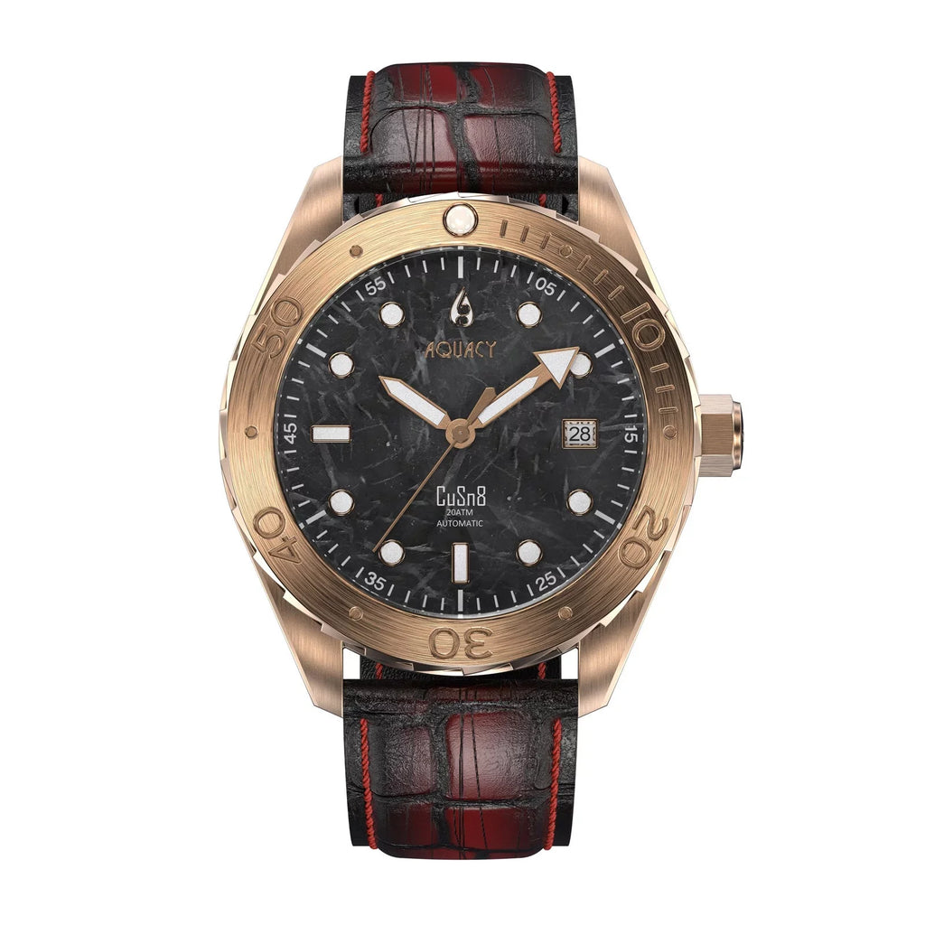 Dive Water Swimming Wrist 120 BR.BKM.8215.L 316L Men Automatic Back CuSn8 Uni-Directional - Marble Stainless Aquacy Case - Screw - click Watches Bronze Resistance Down Watch Diver 200M For Bezel