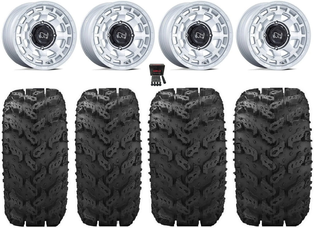 Tires Mule Reptile 27" Kawasaki Black Chamber 14" FXT Wheels Rhino Si Pro