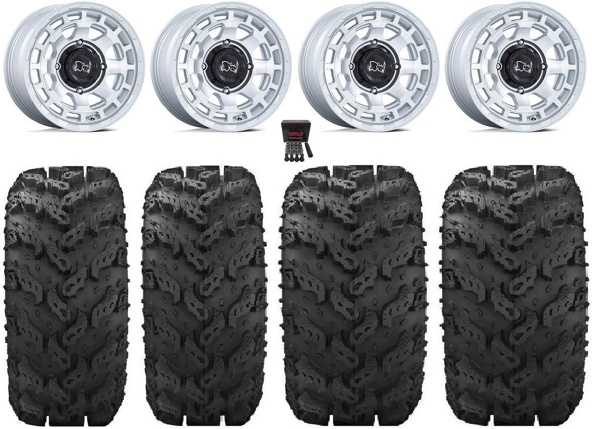 Tires Mule Reptile 27" Kawasaki Black Chamber 14" FXT Wheels Rhino Si Pro