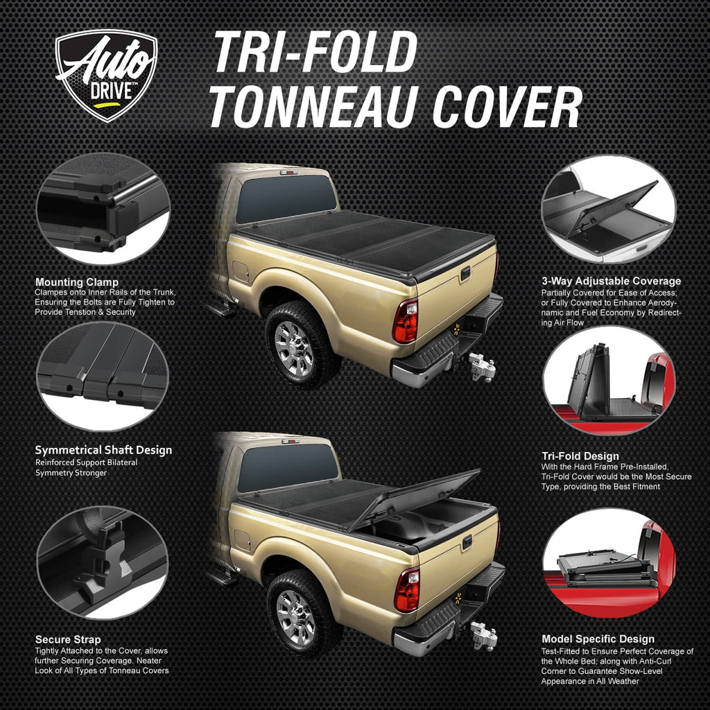 Bed Truck Bed Ram 1500 2500 Tri Dodge 09-18 10-22 6.5Ft Tonneau Drive Fold Fits Hard 3500 Cover / Auto Dodge Ram