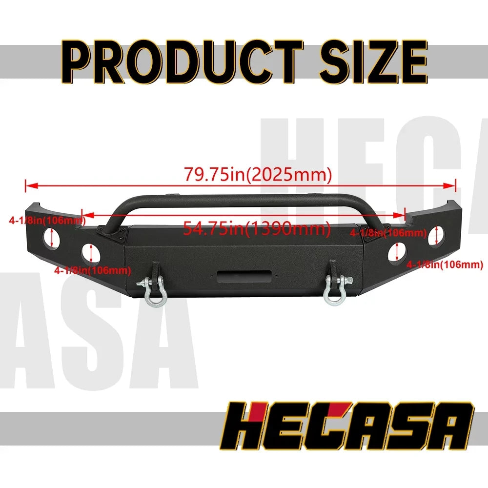 2013 Chevy D-Rings Front 2010 2007-2013 2011 Bar 1500 W/ Bumper 2012 Push 3-Piece Modular 2008 HECASA Silverado 2009 for