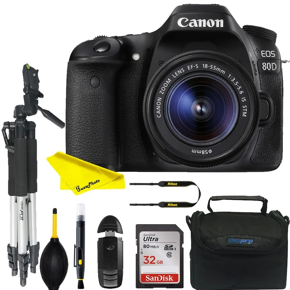 APS-C Lens+24.2MP processor with DSLR DIGIC Intermediate Camera Canon sensor Bundle 6 18-55mm EOS CMOS and image 80D