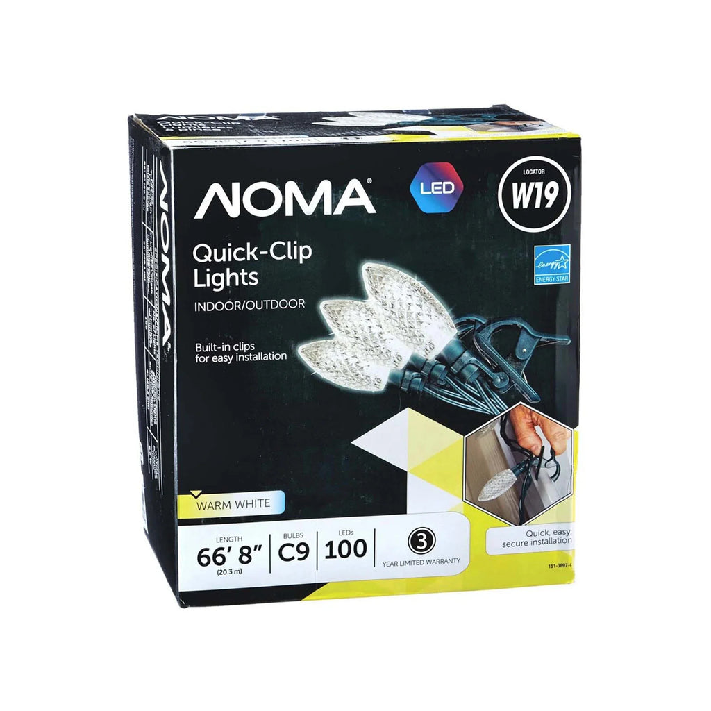 String (3 C9 Quick NOMA Pack) Clip LED Christmas 100 Lights Bulbs Warm